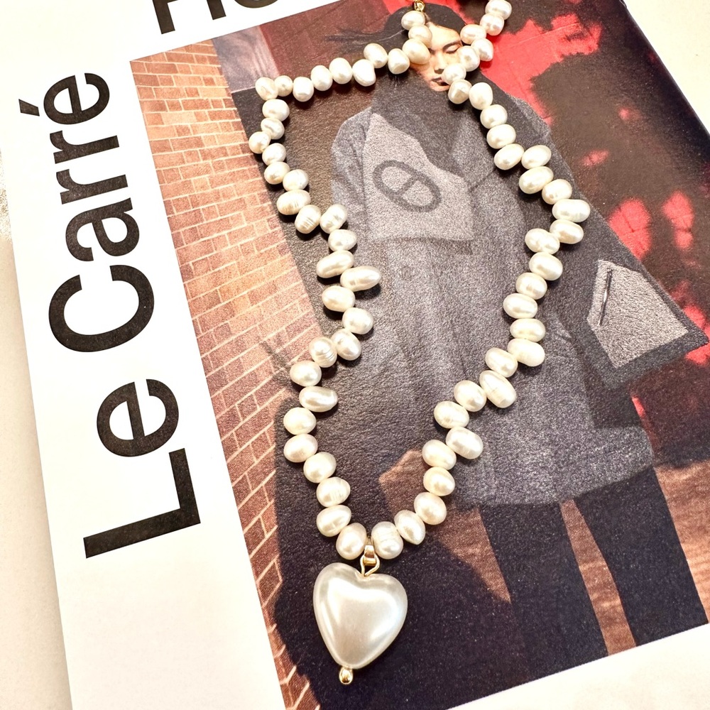 Vintage Pearl Heart Necklace